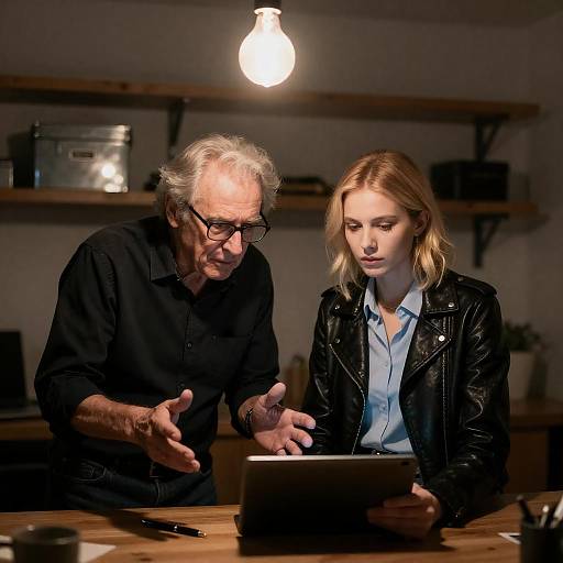 Intense Conversation in Dim Light