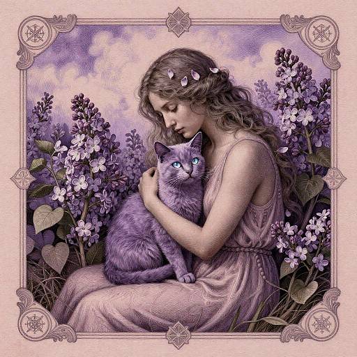 Melancholy Muse Amid Lilacs