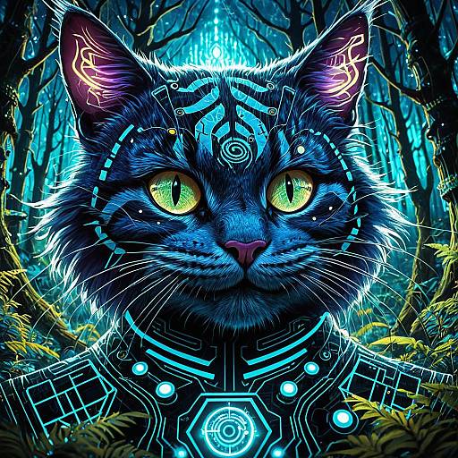 Psychedelic Cyber Cheshire Cat