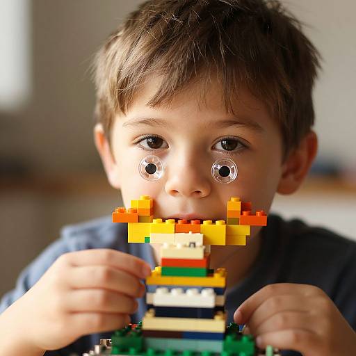 Photorealistic Child Portrait with Lego Filter