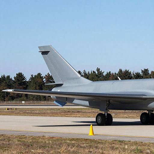 Futuristic Sleek Aircraft on Runway
