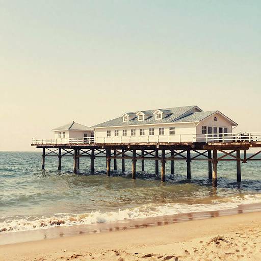 Retro Seaside Pier at Sunset