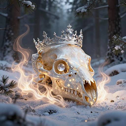 Glowing Platinum Badger Skull Art