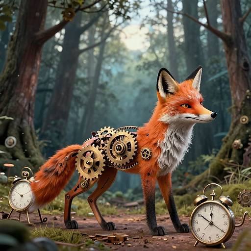 Clockwork Fox Leading Timepiece Procession