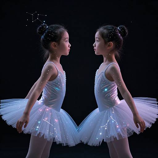 Ethereal Ballet Children with Constellations