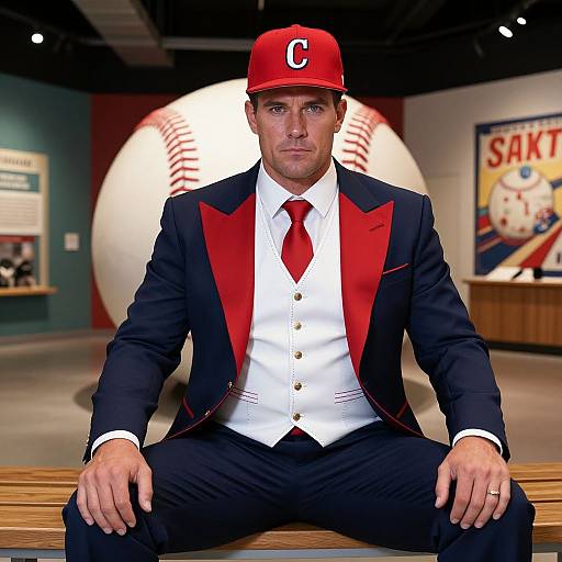 Realistic Portrait of Luxurious Baseball Man