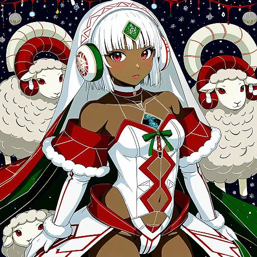 Illustration of Altera the santa (fate), fate (series) in the style of Ech