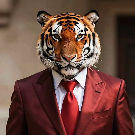 Anthropomorphic Tiger Politician Portrait