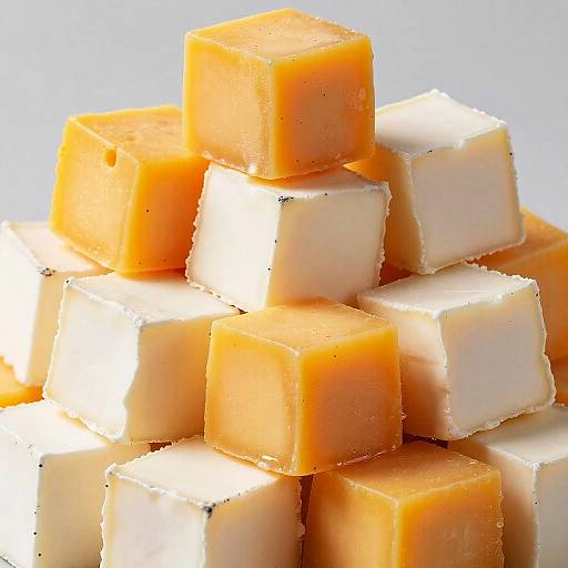 Close-Up of Mixed Cubed Cheese