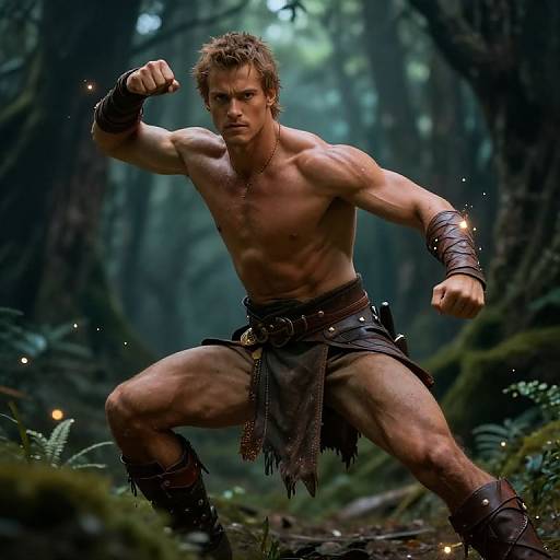 Rugged Tawny-Skinned Fantasy Warrior