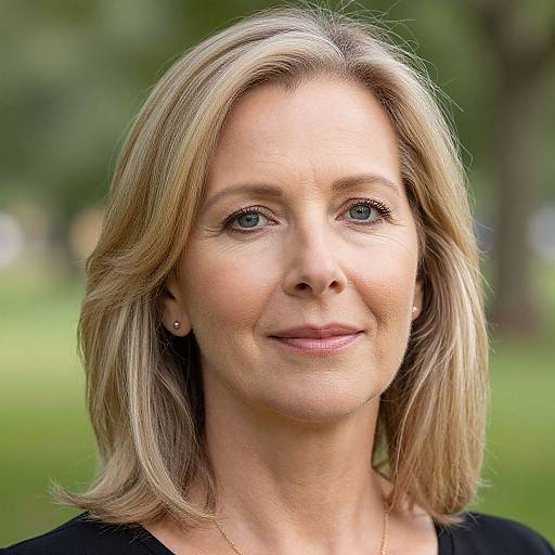 Portrait of Middle Aged Blonde Woman Outdoors