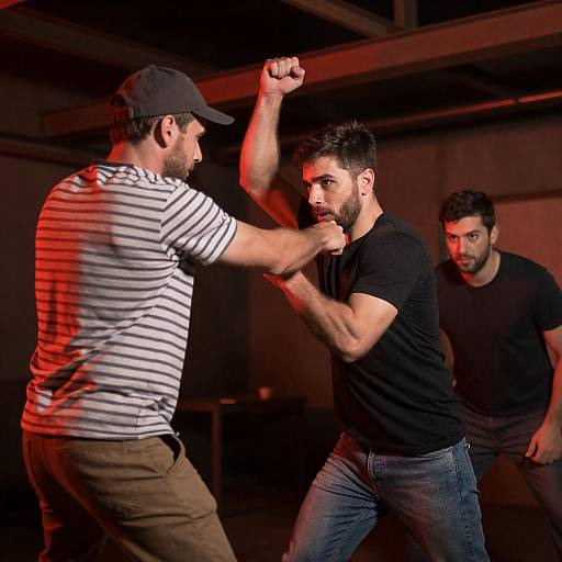 Dynamic Industrial Scene with Men in Motion