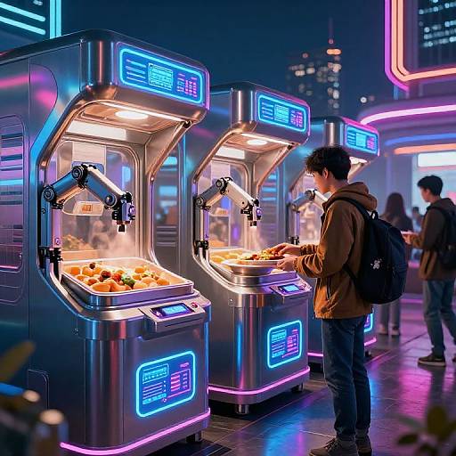 Futuristic Cyberpunk Food Dispensing Machines