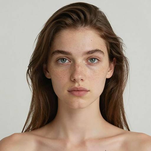 Portrait of Young Woman with Freckles