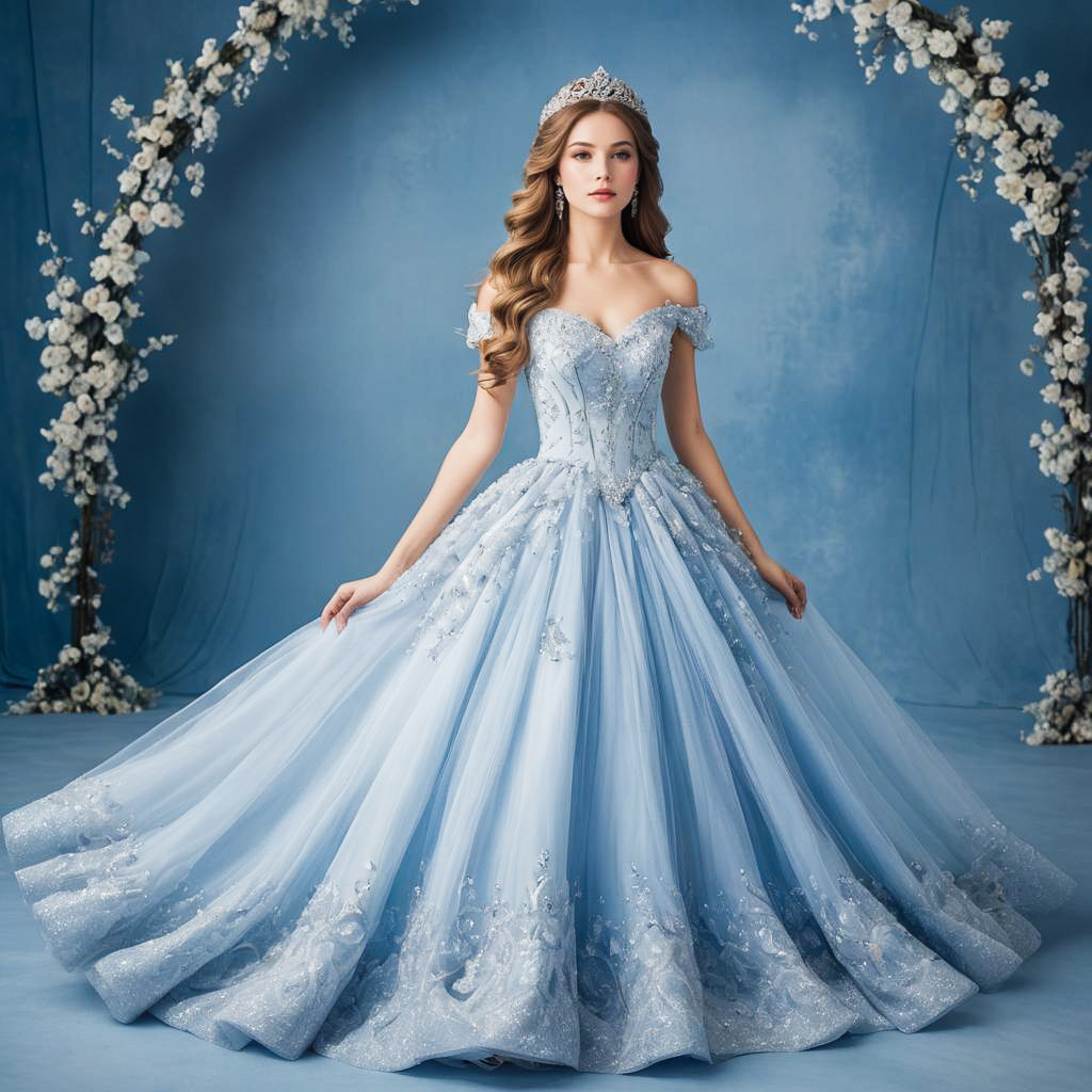 Dreamy Princess in Elegant Ball Gown