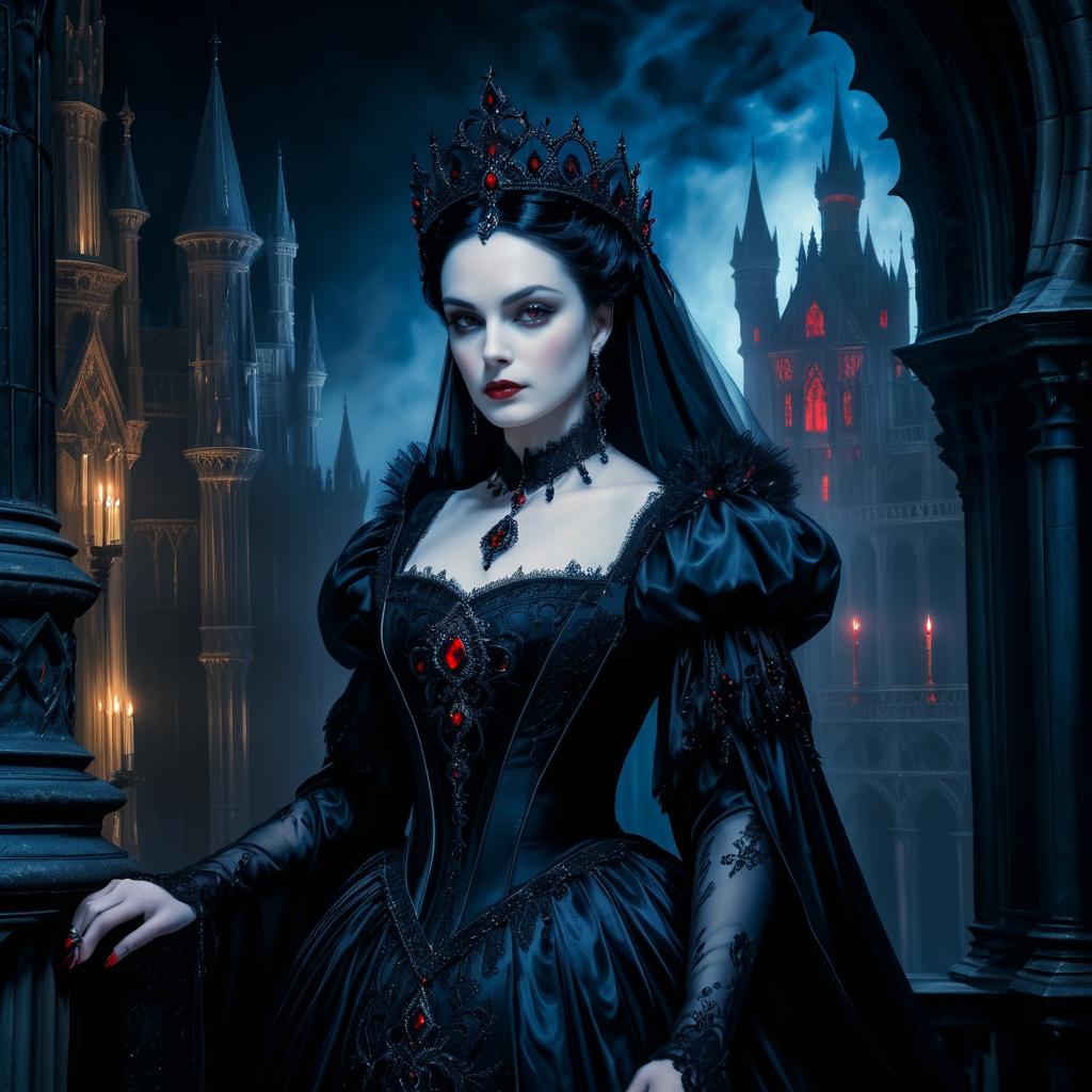 Haunting Noblewoman in Gothic Setting