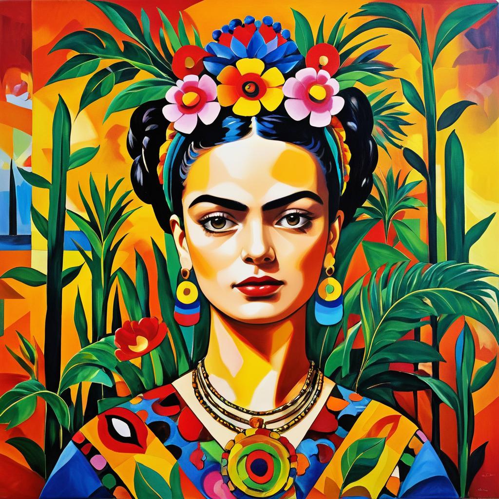 Frida Kahlo Inspired Abstract Expressionism Art