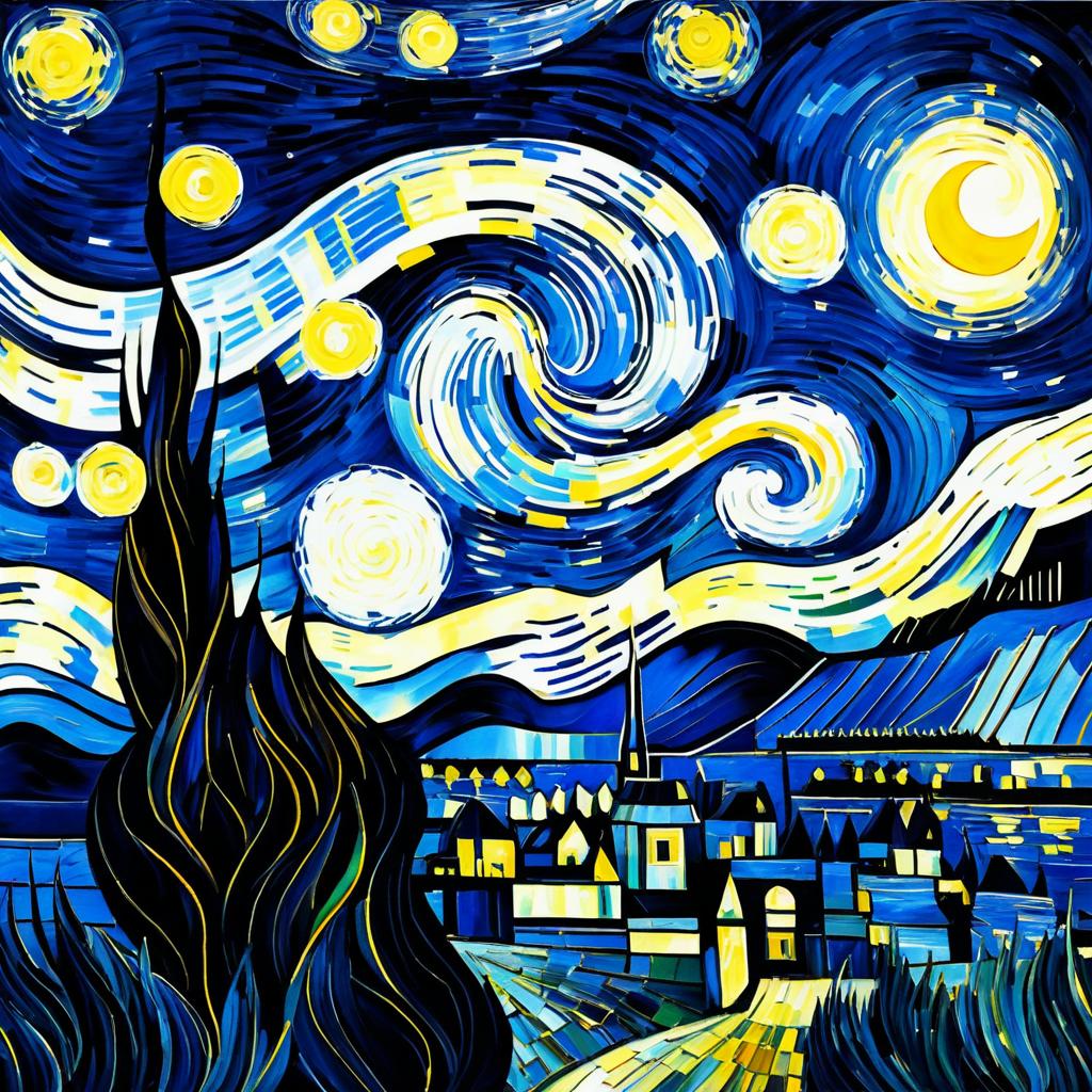 Symmetrical Starry Night by Van Gogh