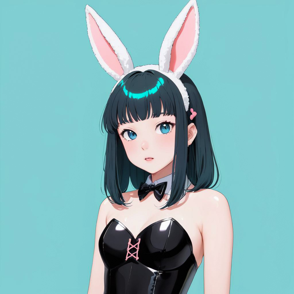 Blushing Bunny Girl in Stylish Setting