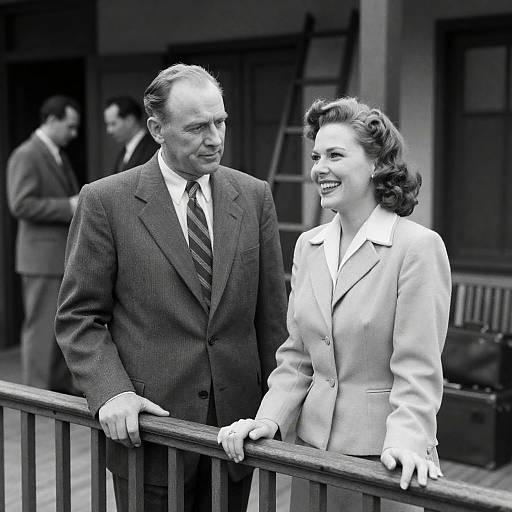 1940s Black and White Nostalgia Scene