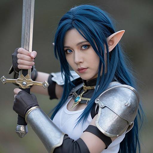 Close-Up Warrior Elf Cosplay Portrait