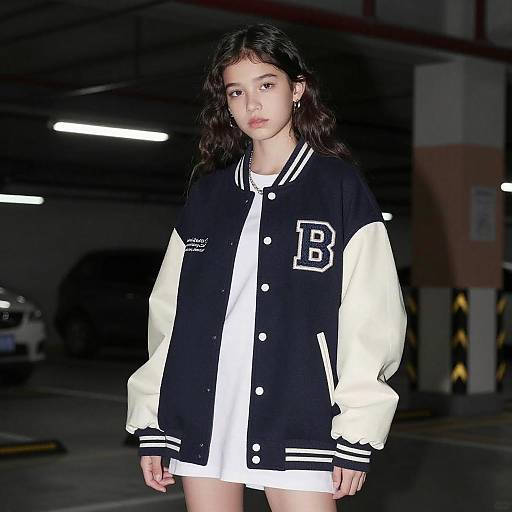 Teen Girl in Subversive Varsity Jacket
