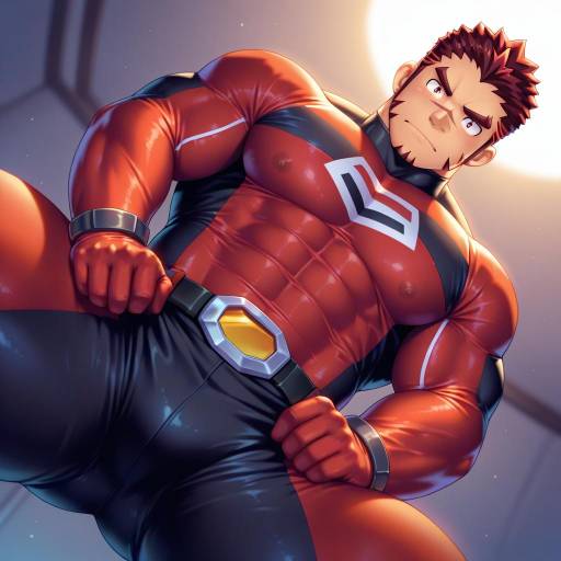 Illustration of Akashi (live a hero), live a hero in the style of A.x.