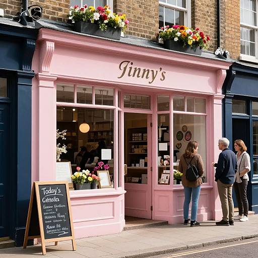 Photograph of a charming, pink-fronted 