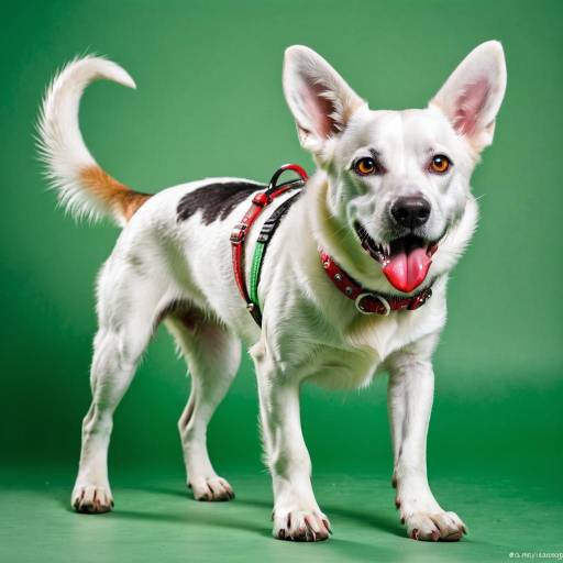 Realistic Dog with Red Eyes and Tongue Out