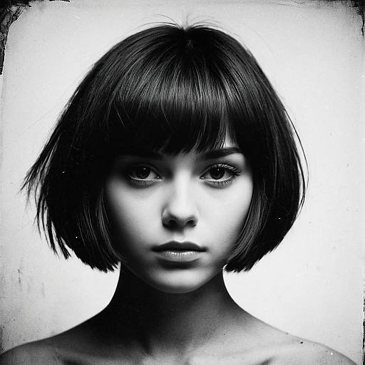 Portrait of Tween Girl with Bob Cut