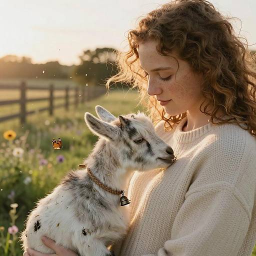 Golden Hour Embrace in a Meadow