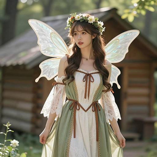 Whimsical Gypsy Fairy Portrait in Nature