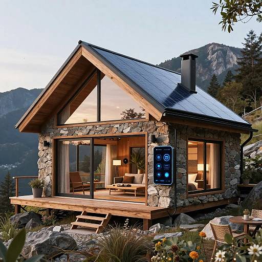 Futuristic Mountain Cabin Design AI