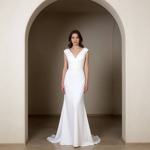 Woman in White Gown Archway