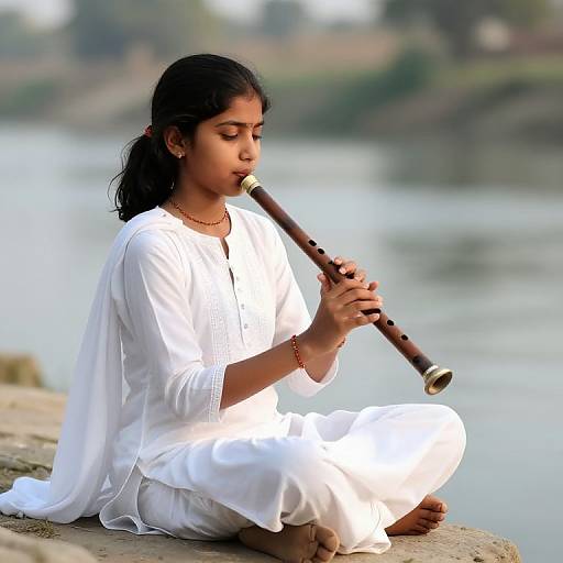 Serene Pakistani Girl by River