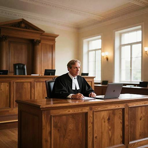 Authoritative Judge in Majestic Courtroom