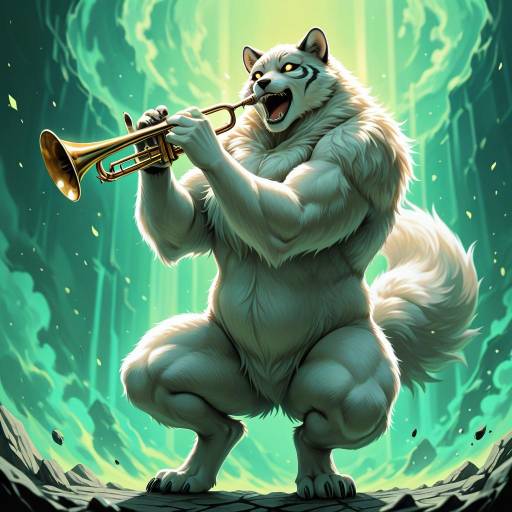 Giant Furry Creature Holding Trumpet Giant Furry Creature Holding Trumpet