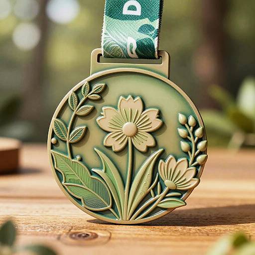 Nature-Themed Medal with Earth Tones