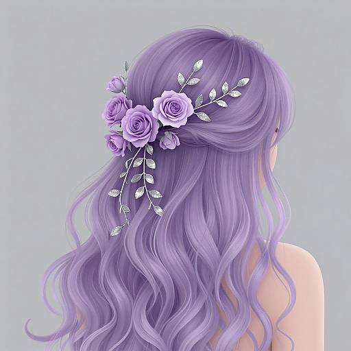 Ethereal Lavender Hair Bridal Illustration