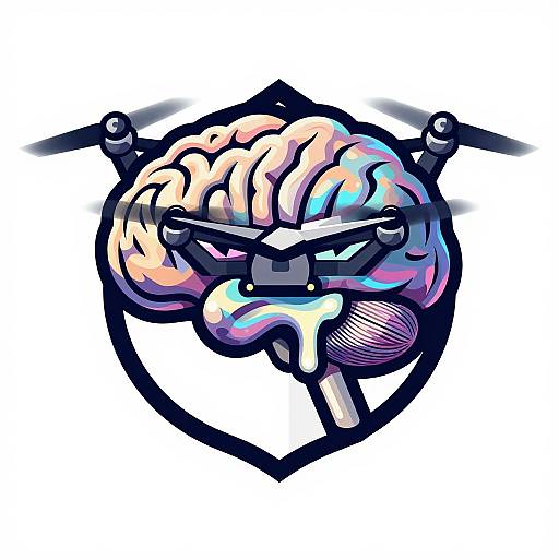 Iridescent Melting Brain Esports Logo