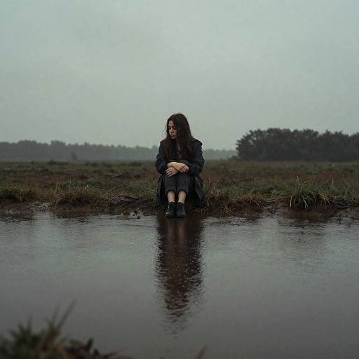 Melancholy Rainy Landscape Body Art
