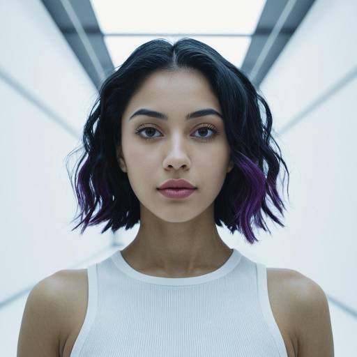 Young Latina Woman in Futuristic Setting