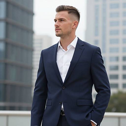 Confident European Man in Modern City