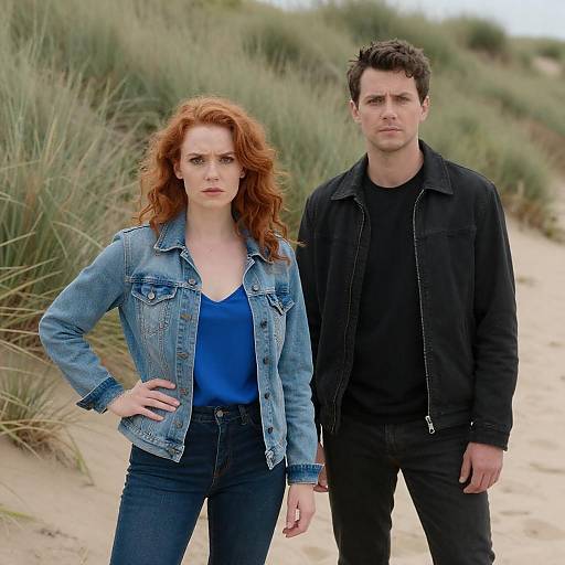 Portrait of Couple on Sandy Dune