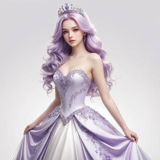 Enchanting Woman with Lilac Tresses Enchanting Woman with Lilac Tresses