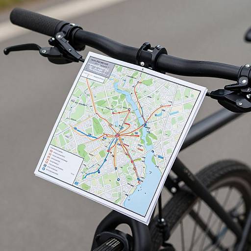 Bicycle with Map on Handlebars