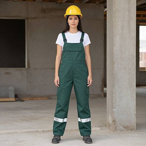 Woman in Workwear and Hard Hat