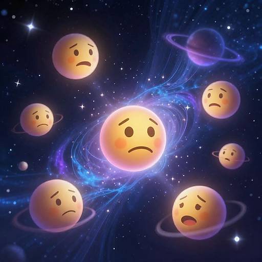 Cosmic Emojis in Mystical Space