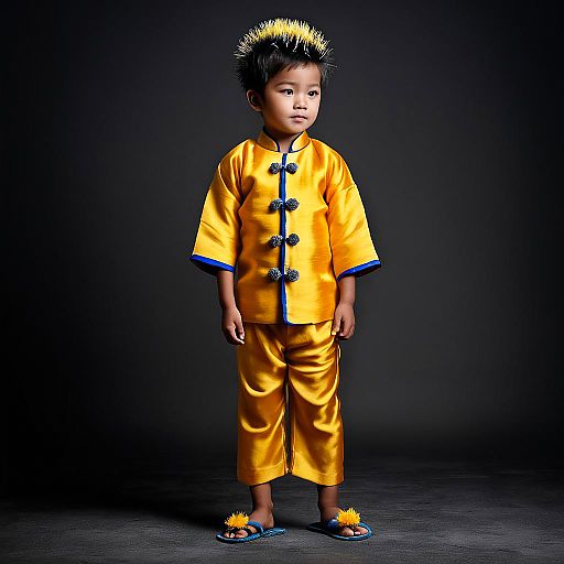 Young Boy in Elegant Tang Suit Portrait