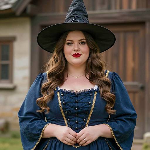 Curvy Witch in Elegant Victorian Costume